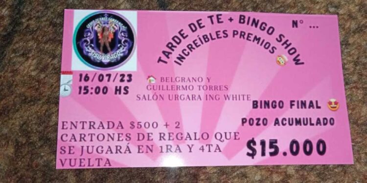 Té-Bingo organizando por el Grupo de Baile Sisu Virago